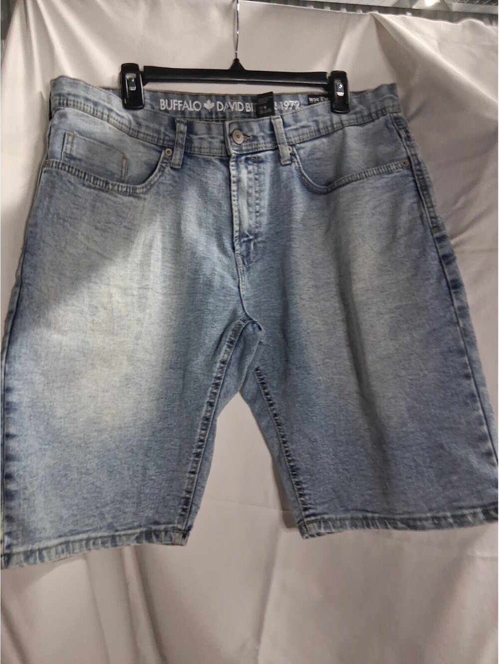 Buffalo David Bitton Evan-X Men Denim Shorts Size 34 Light Blue M2